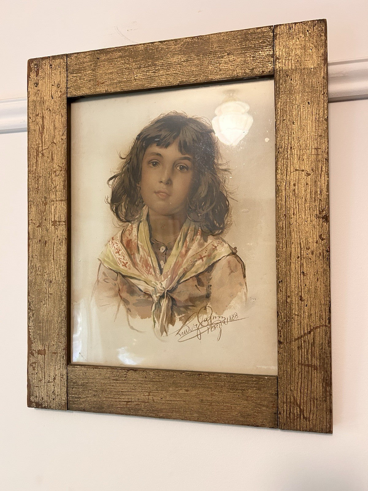 Antique 1889 Ludwig Passini Art Journal Chromolithograph Framed