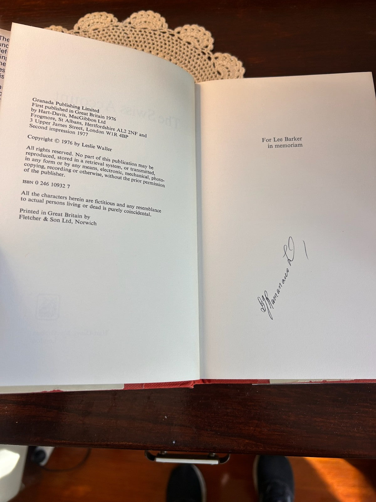 The Swiss Account Leslie Waller 1977 Hardcover Hart-Davis MacGibbon