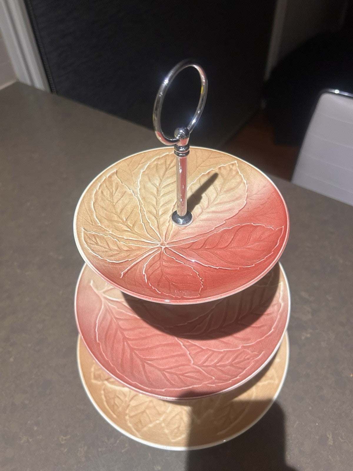 Royal Winton Grimwades Leaf Design 3 Tier Cake Stand Vintage England