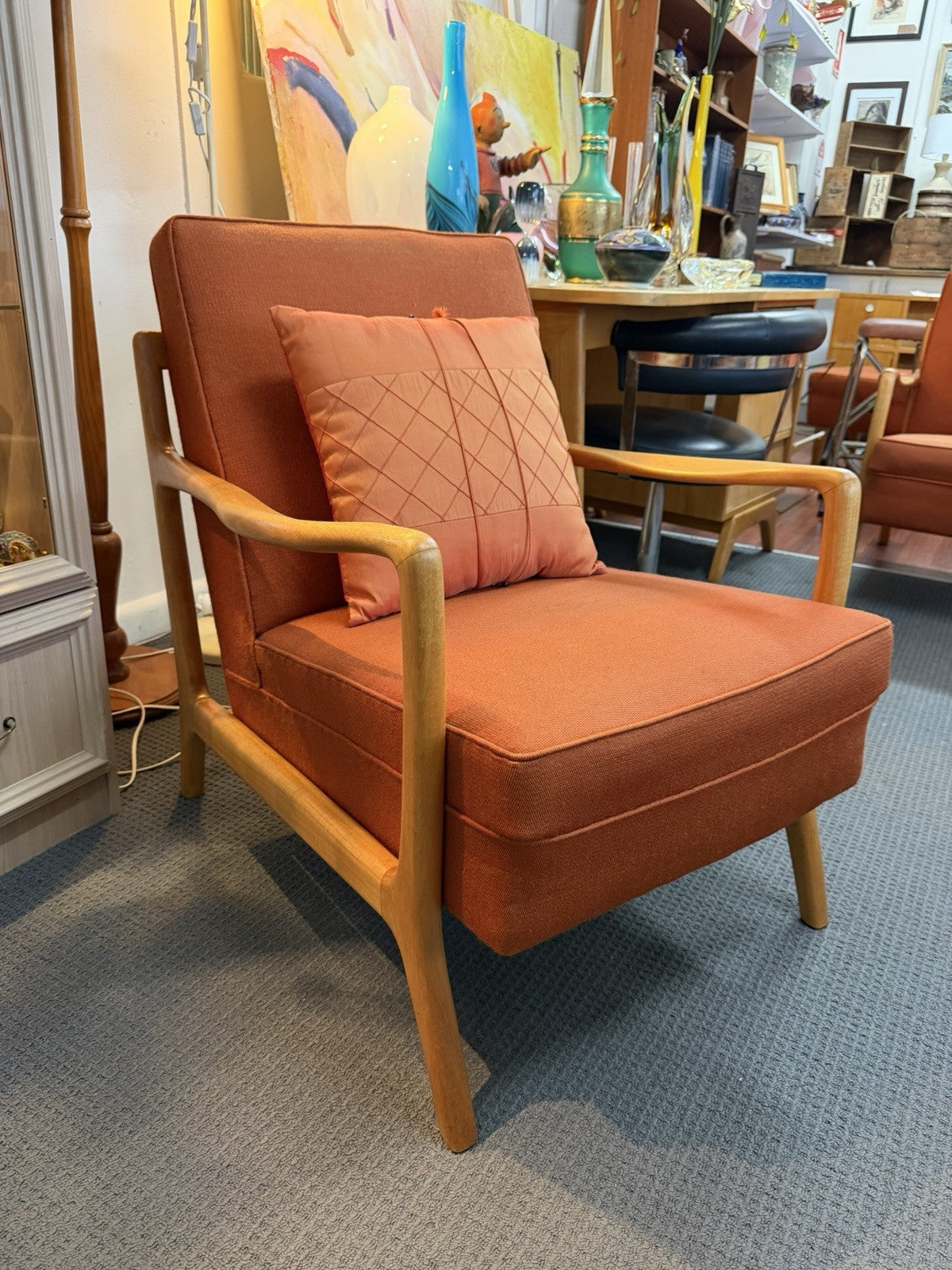 Dario Zoureff Armchair 1960s Australian MCM Restored Timber Original Fabric