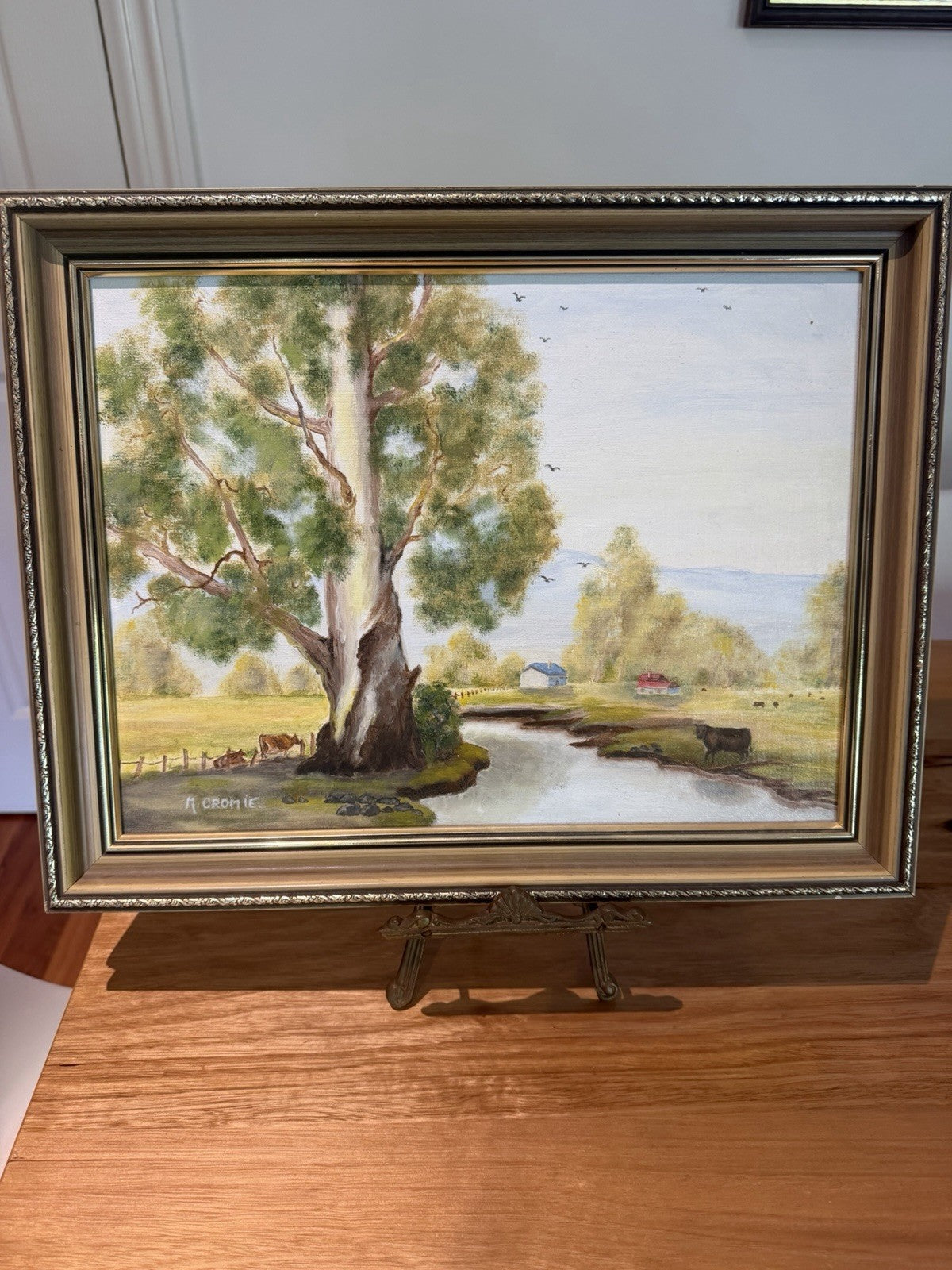 Vintage M Cromie Australian Landscape Oil Painting Holesworth Victoria 1988