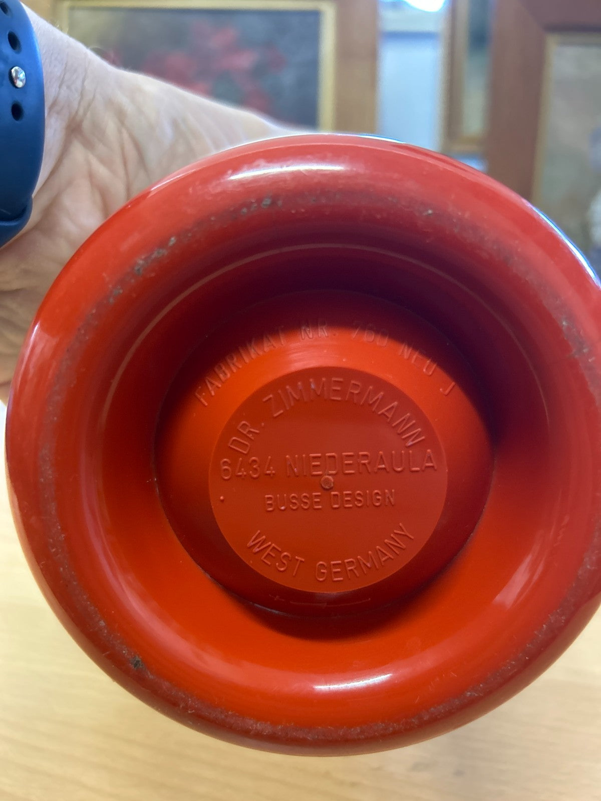 🔶 Vintage Orange Thermos Flask – Made in England – c. 1970s