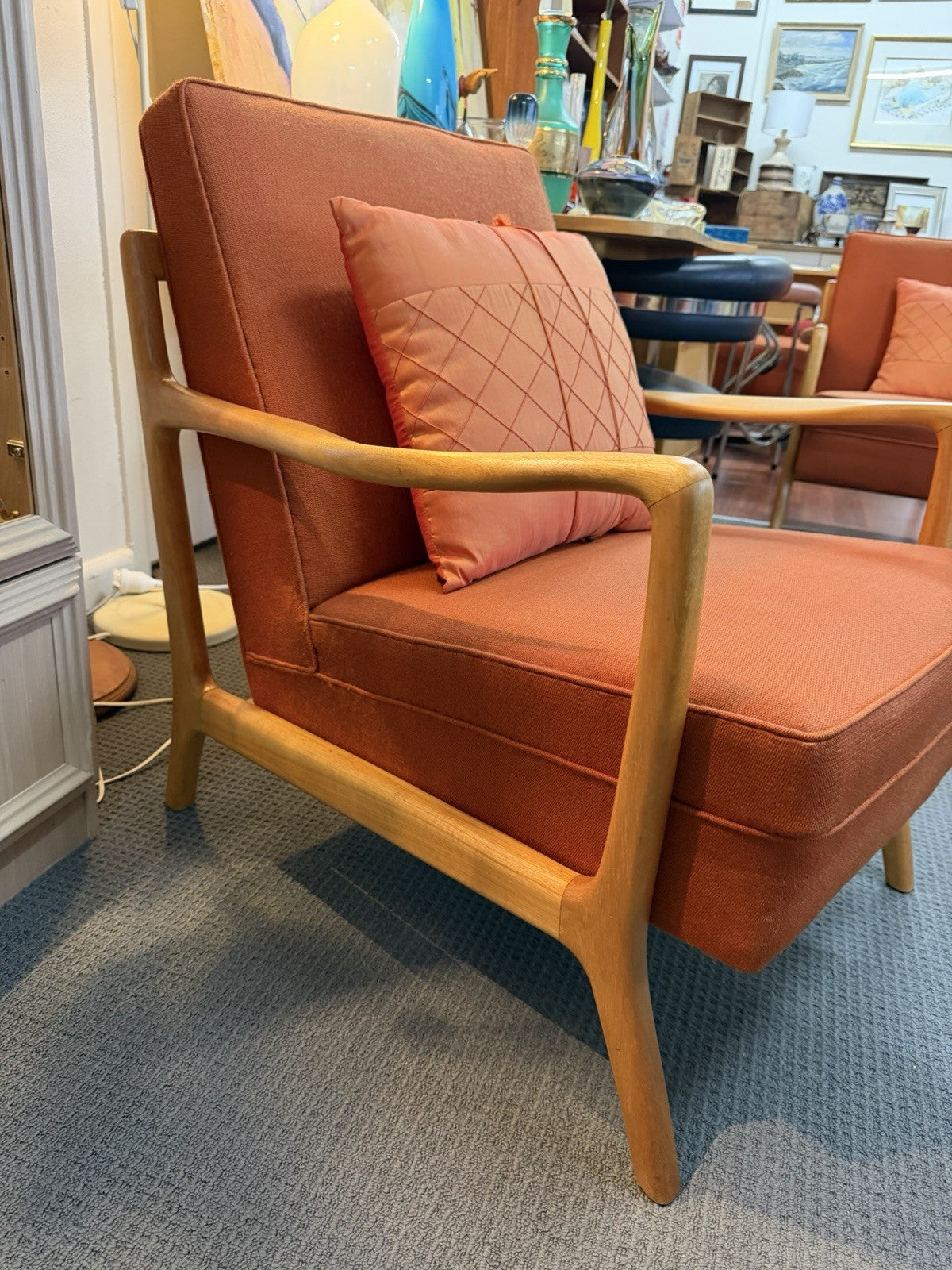 Dario Zoureff Armchair 1960s Australian MCM Restored Timber Original Fabric