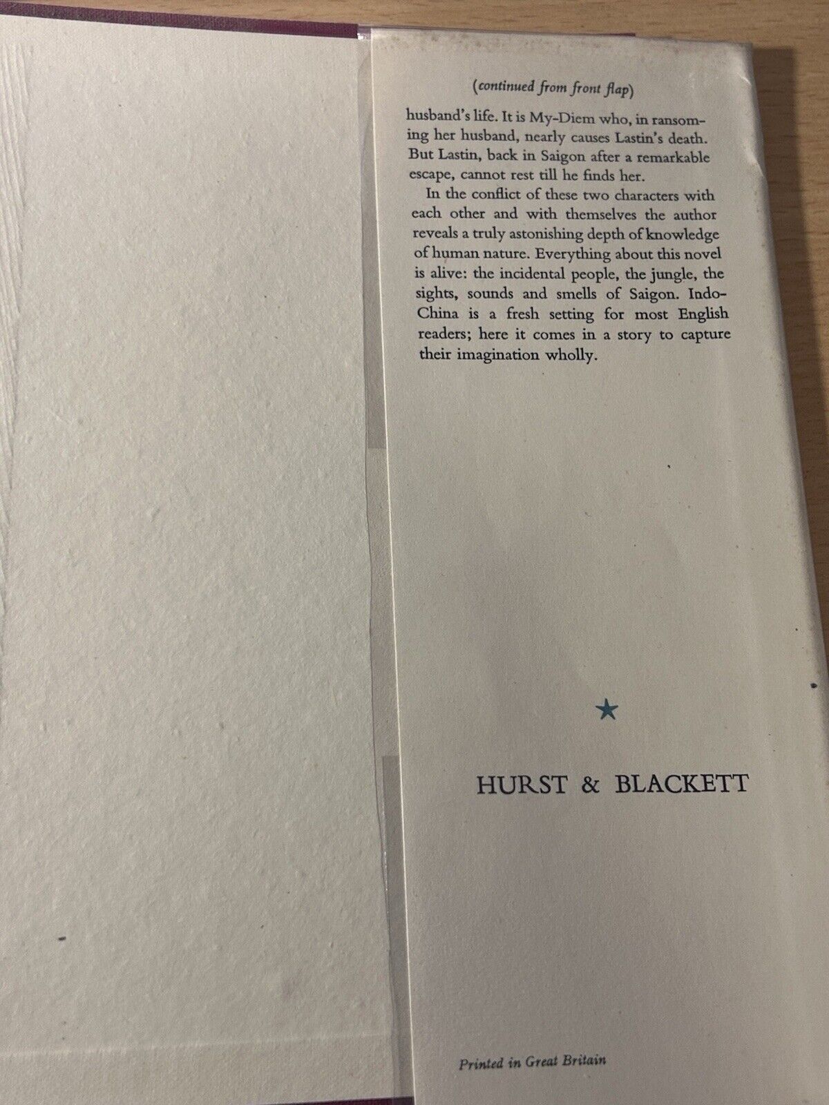 Blaze Of The Sun  By Jean Hougron  1954  Vintage Hardback Book 1st Eng Edition