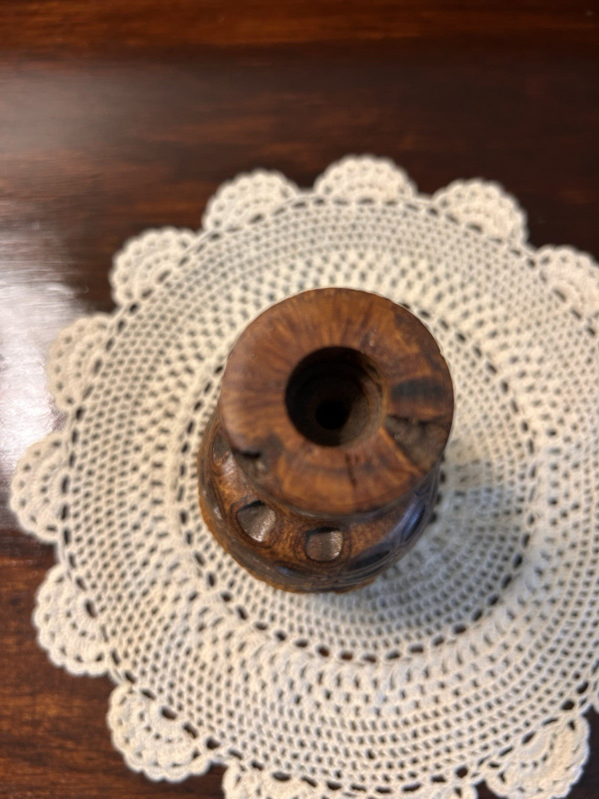 Australian Banksia Pod Wooden Vase Hand-Turned Carved 13cm Native Timber