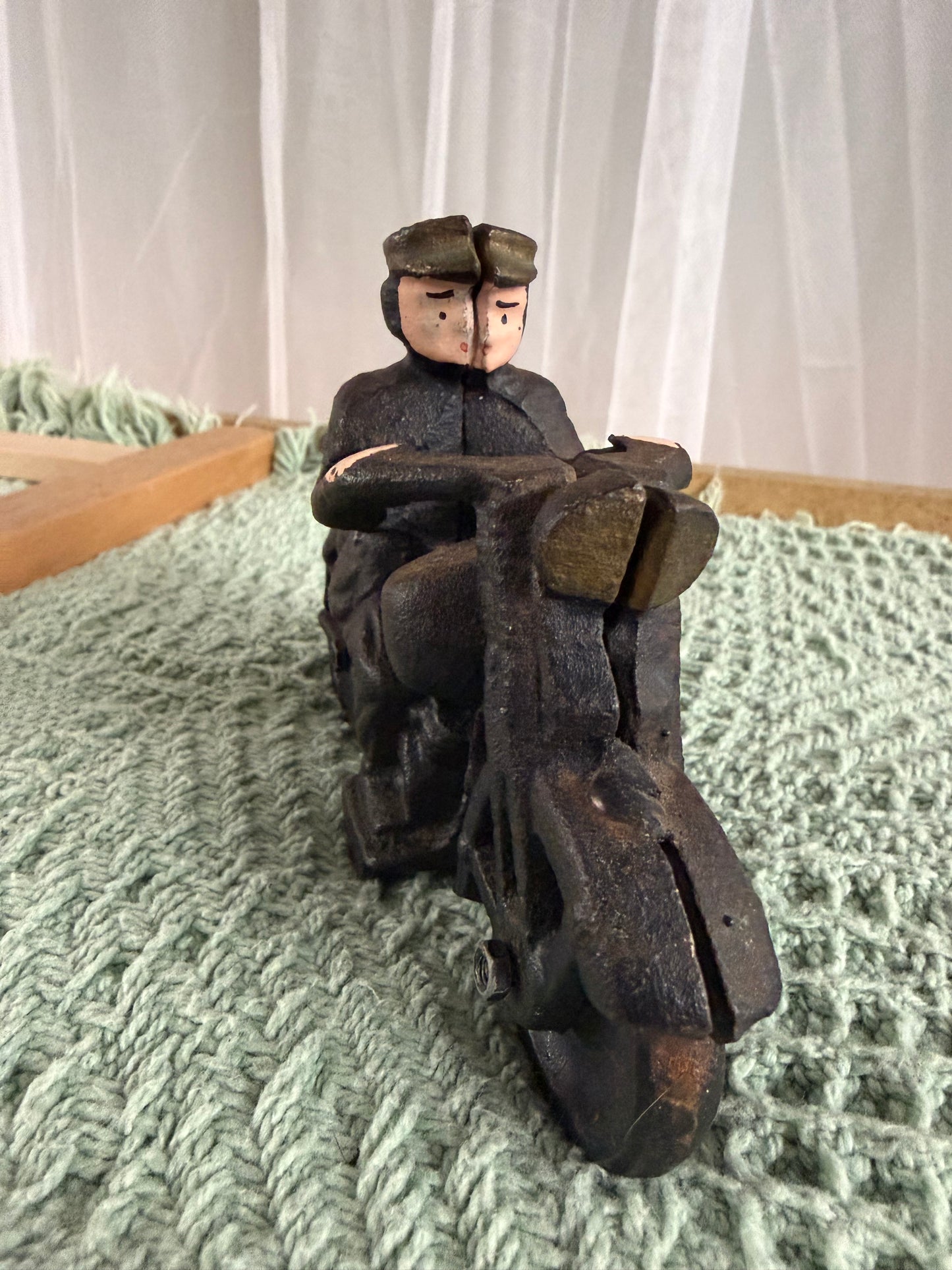 Vintage Cast Iron Toy Motor Cycle