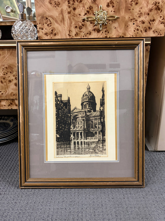 James Priddey – Waterloo Street, Birmingham Original Signed Etching
