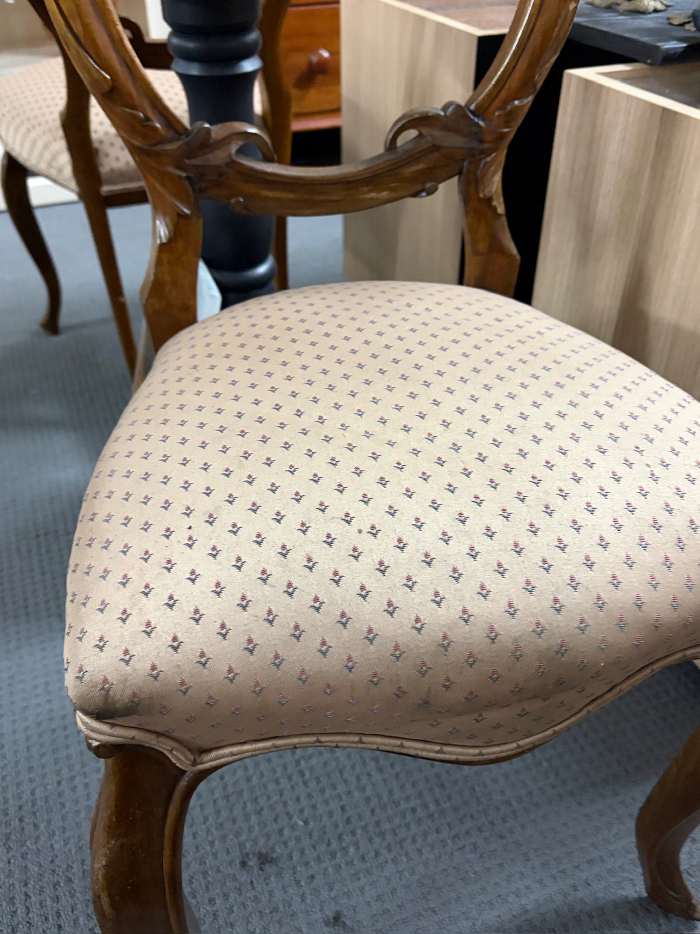 Victorian French Walnut Balloon Back Chair, c.1870–1890