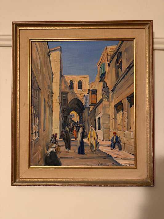 Ludwig Blum “Jerusalem Street Scene” 1929 Original Oil Painting – Authentic Israeli Fine Art - Price on Application