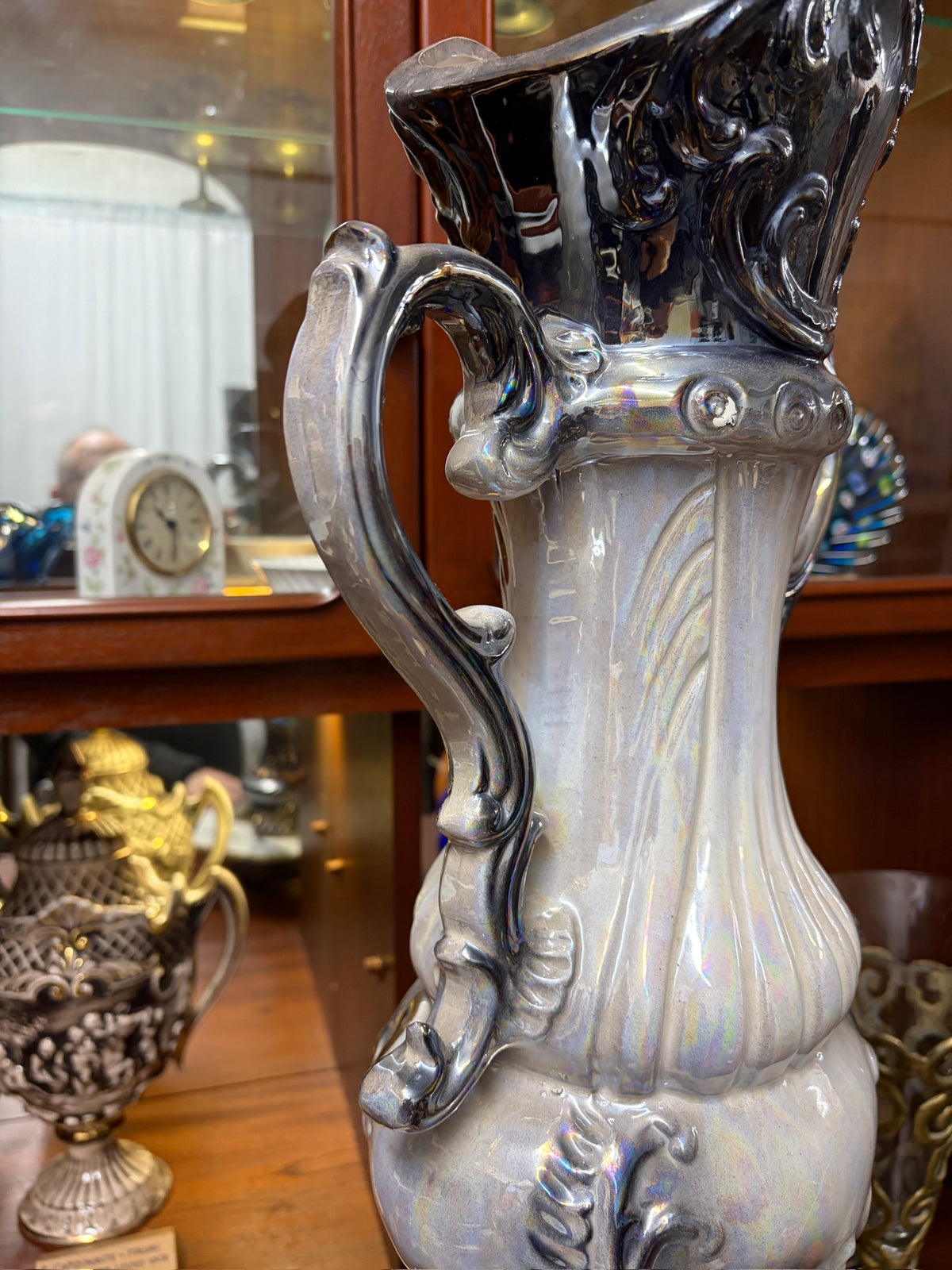 Vintage lustreware vase Taiwan mid 20th century Tall