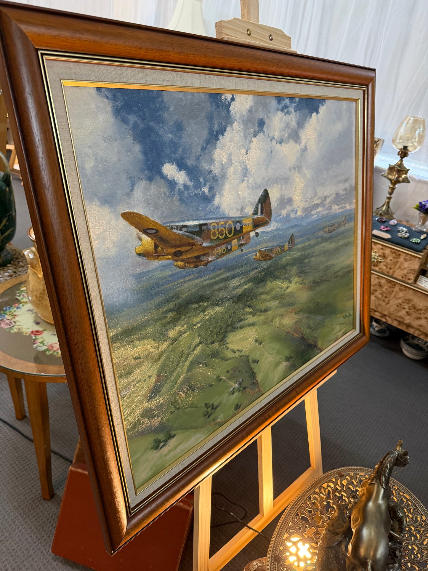 Ray Honisett “Oxford Four” 1989 Original Oil Painting – Australian Aviation Art