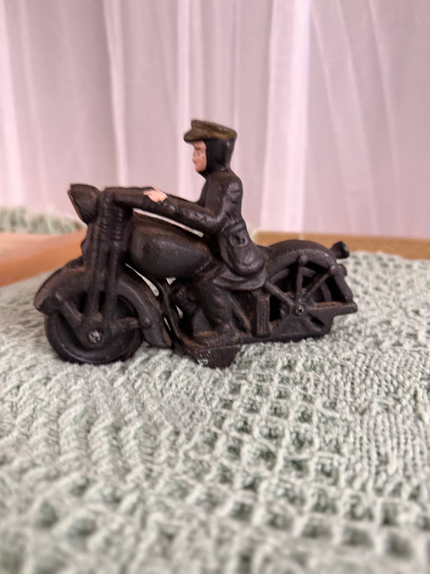 Vintage Cast Iron Toy Motor Cycle