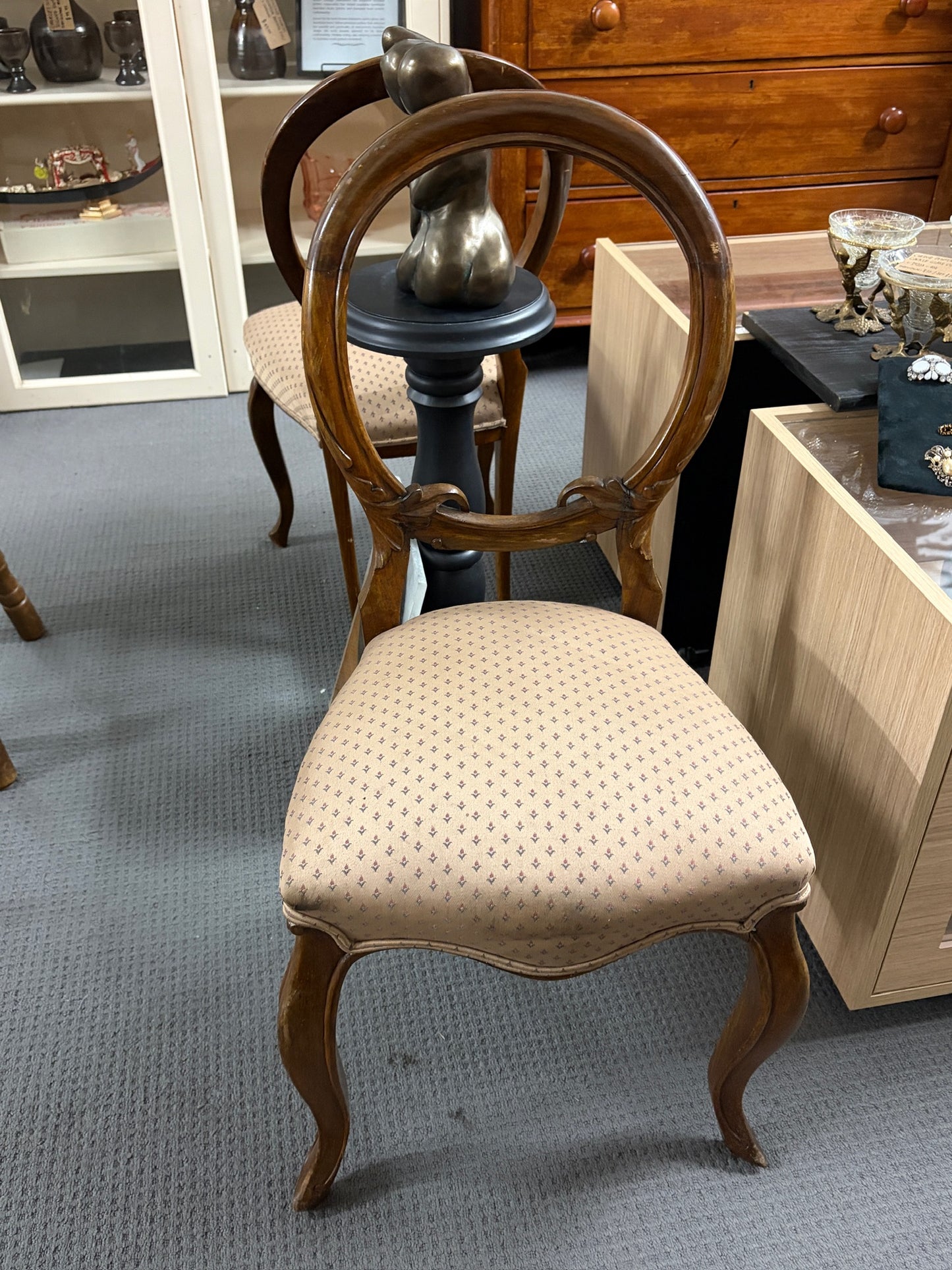 Victorian French Walnut Balloon Back Chair, c.1870–1890