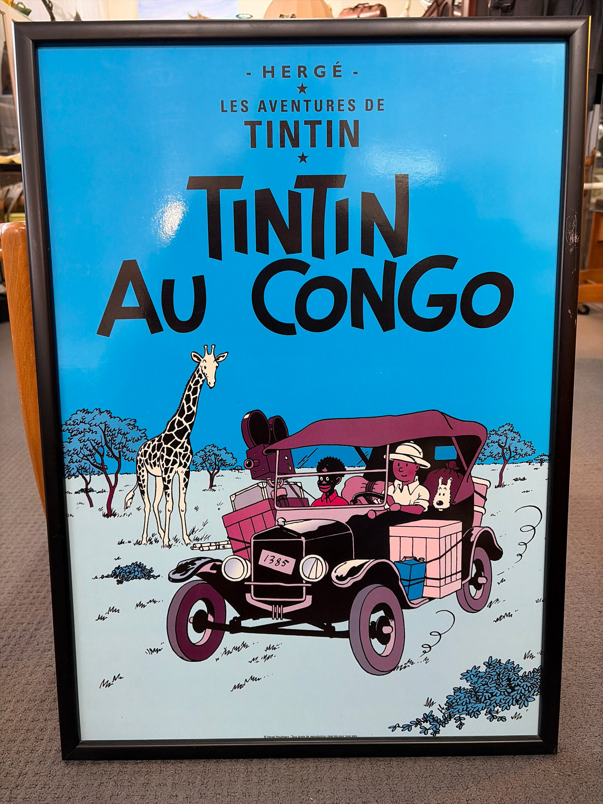 Official Hergé Moulinsart Tintin au Congo Framed Poster – 50 × 70 cm