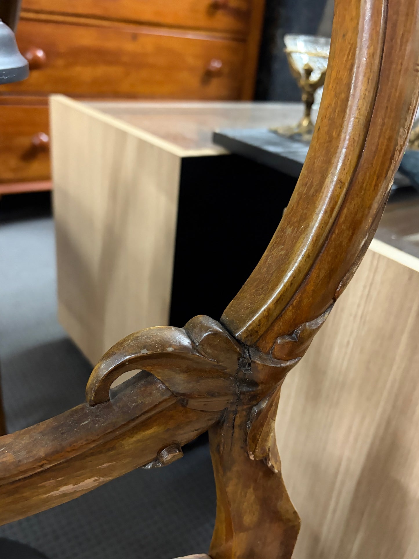 Victorian French Walnut Balloon Back Chair, c.1870–1890
