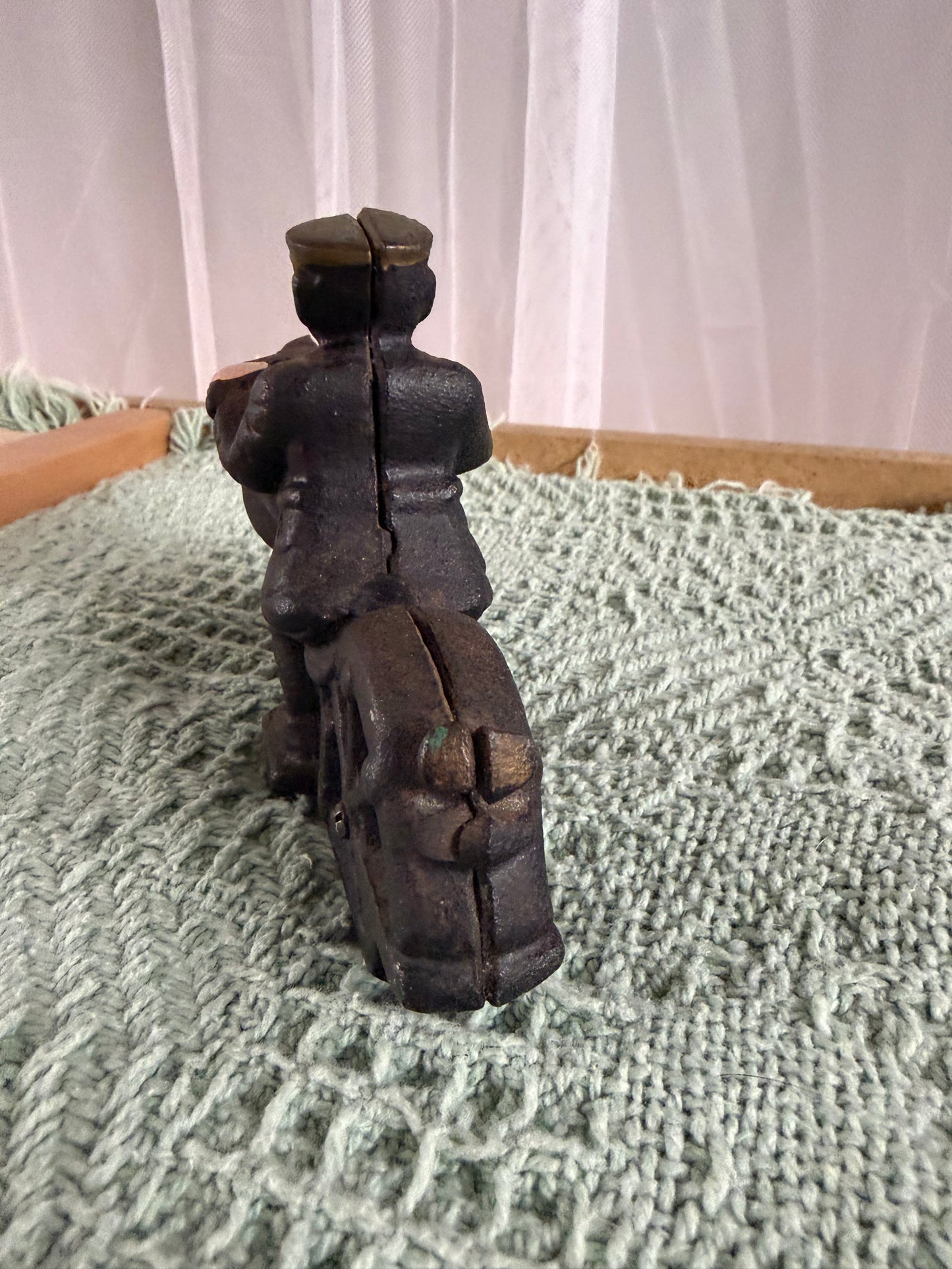 Vintage Cast Iron Toy Motor Cycle