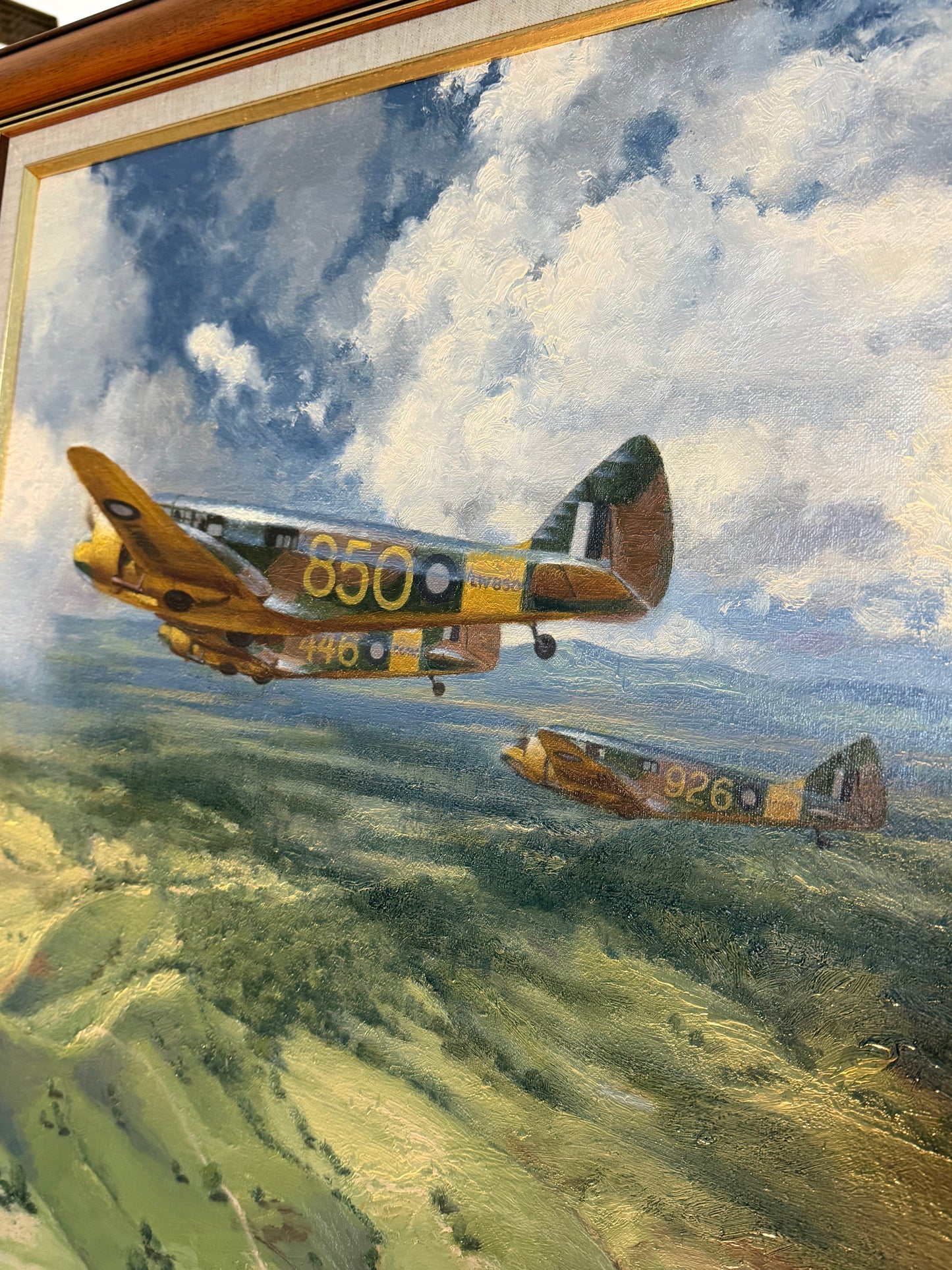 Ray Honisett “Oxford Four” 1989 Original Oil Painting – Australian Aviation Art