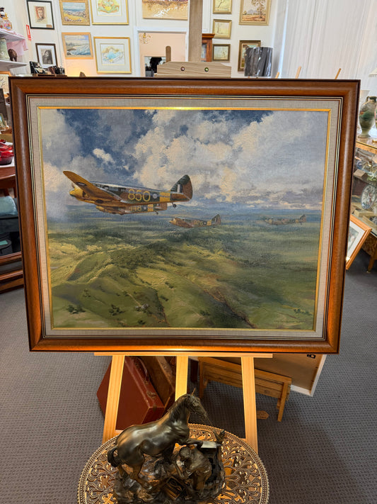 Ray Honisett “Oxford Four” 1989 Original Oil Painting – Australian Aviation Art