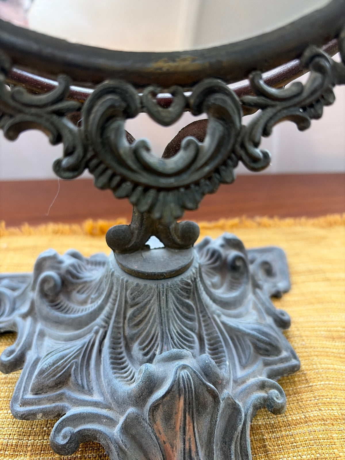Vintage Ornate Cast Brass Rococo Swing Dressing Table Mirror – 51cm