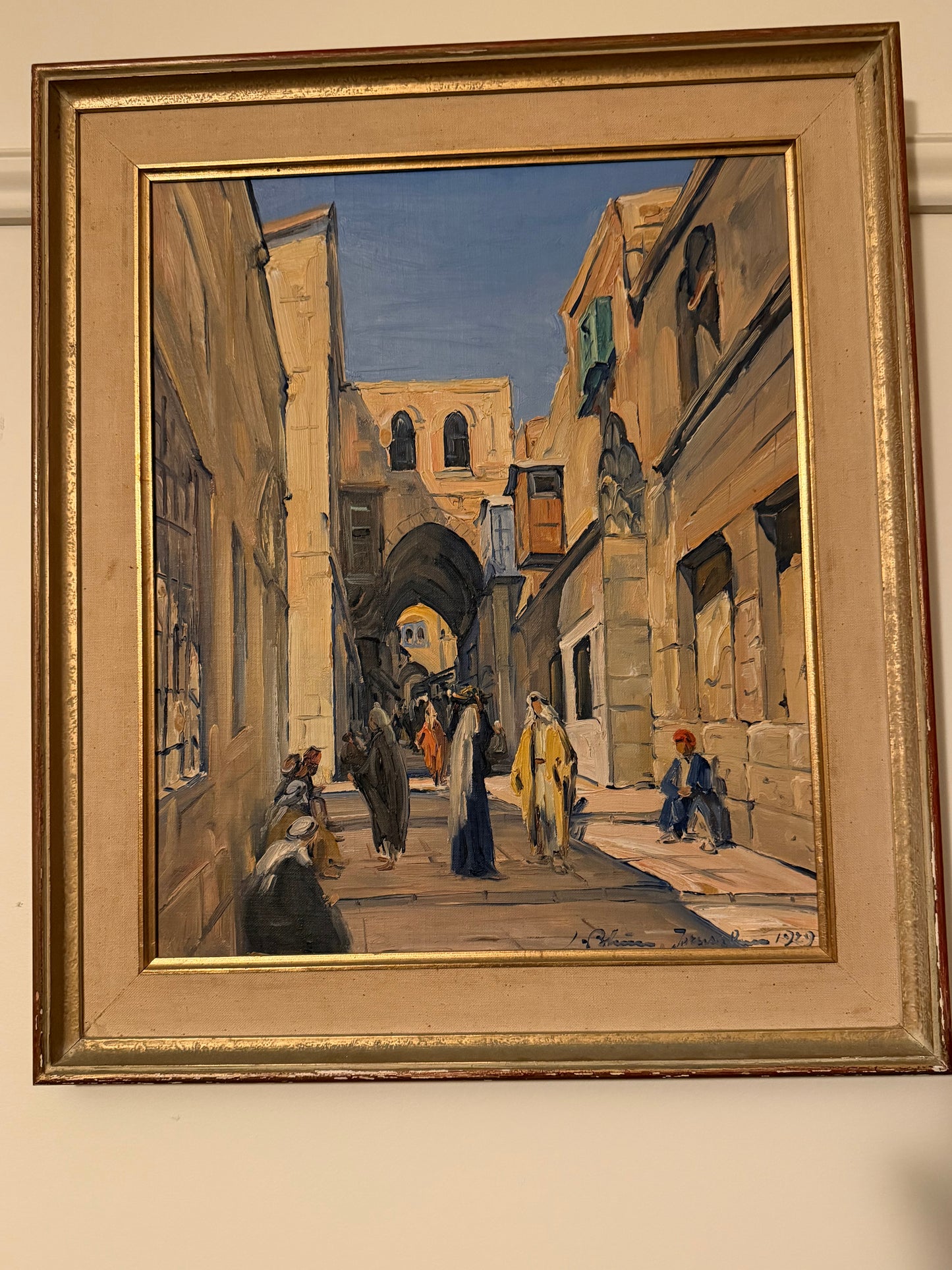 Ludwig Blum “Jerusalem Street Scene” 1929 Original Oil Painting – Authentic Israeli Fine Art - Price on Application