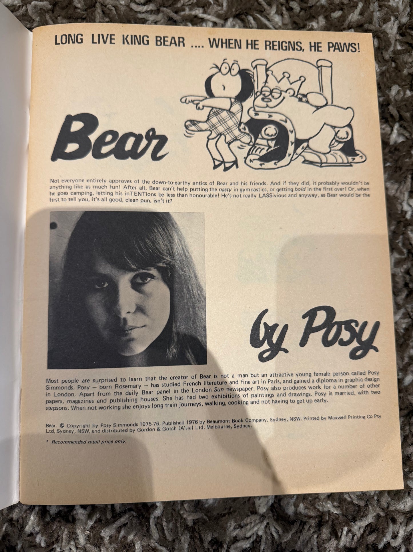 Bear No. 1 by Posy Simmonds – 1976 Australian Cartoon Book