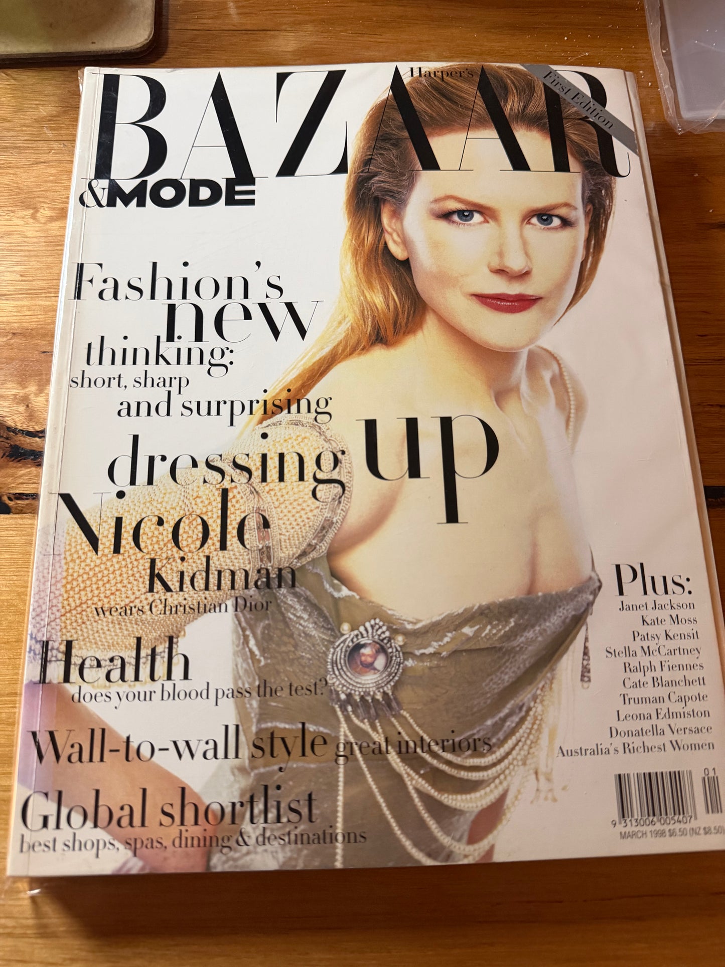 Harper’s Bazaar & Mode Australia FIRST ISSUE March 1998 Nicole Kidman Dior