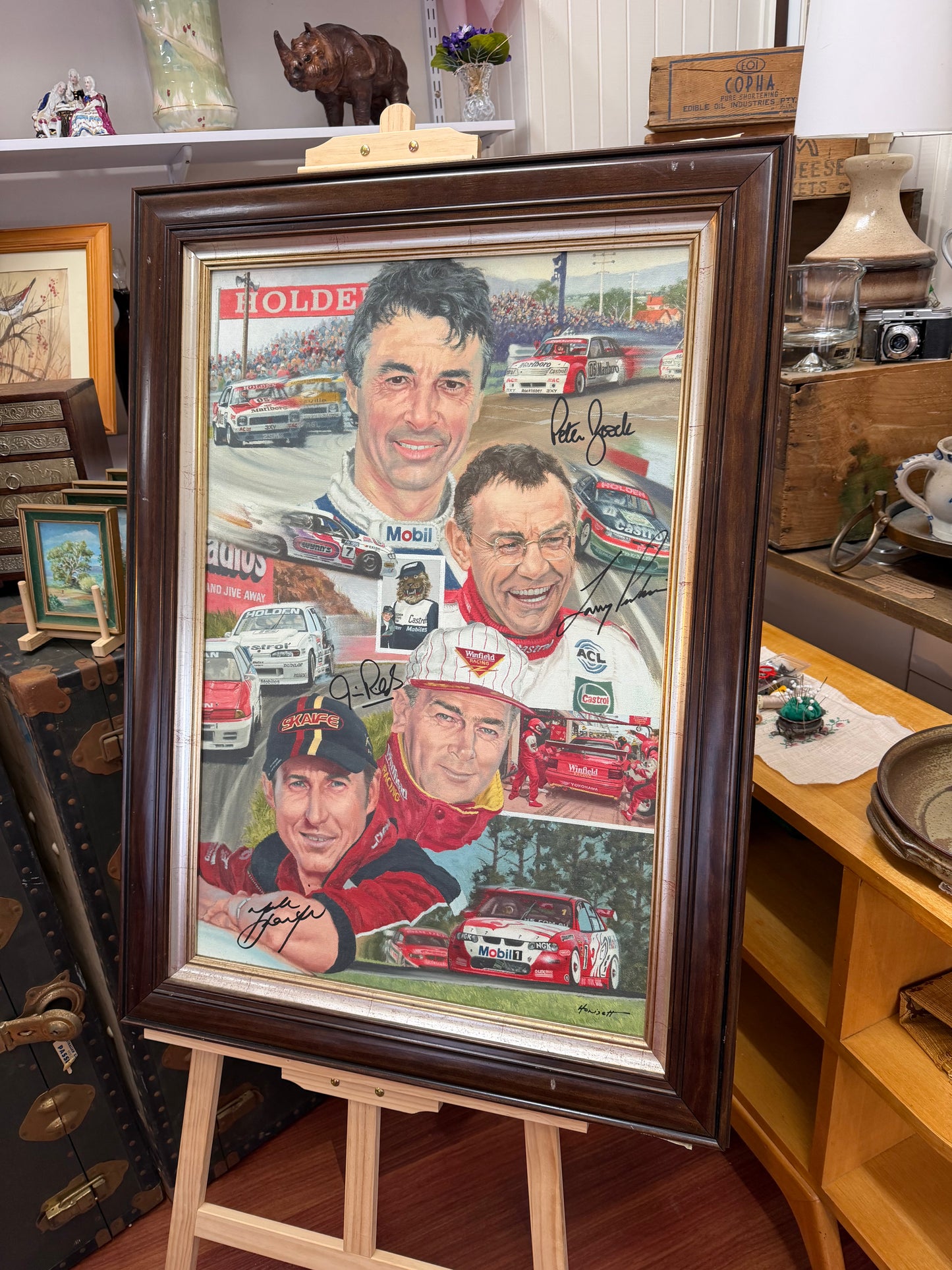 Ray Honisett “Holden Legends” Canvas Artwork – Brock, Perkins, Richards & Skaife Signed – No. 42 of 50
