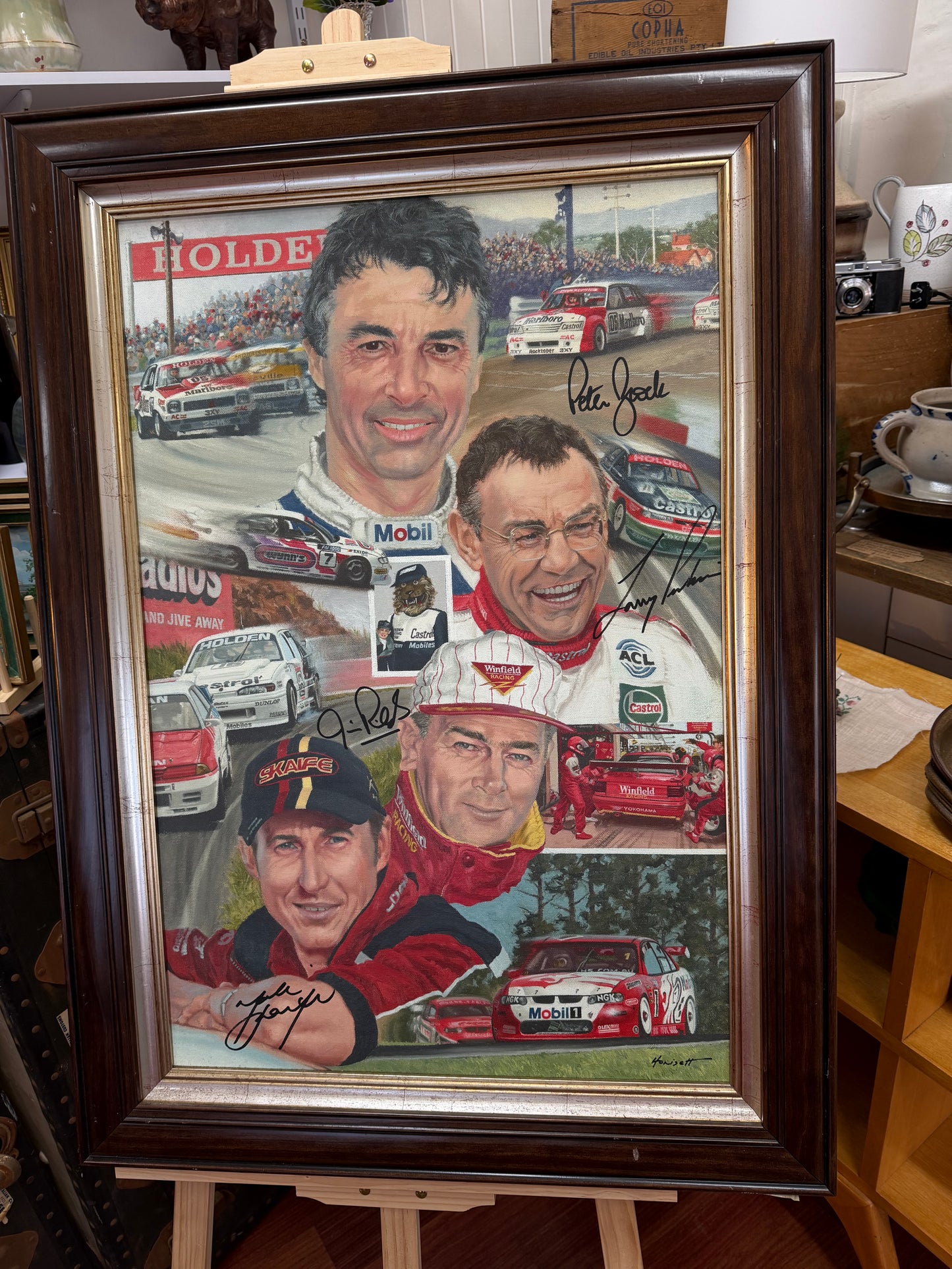 Ray Honisett “Holden Legends” Canvas Artwork – Brock, Perkins, Richards & Skaife Signed – No. 42 of 50