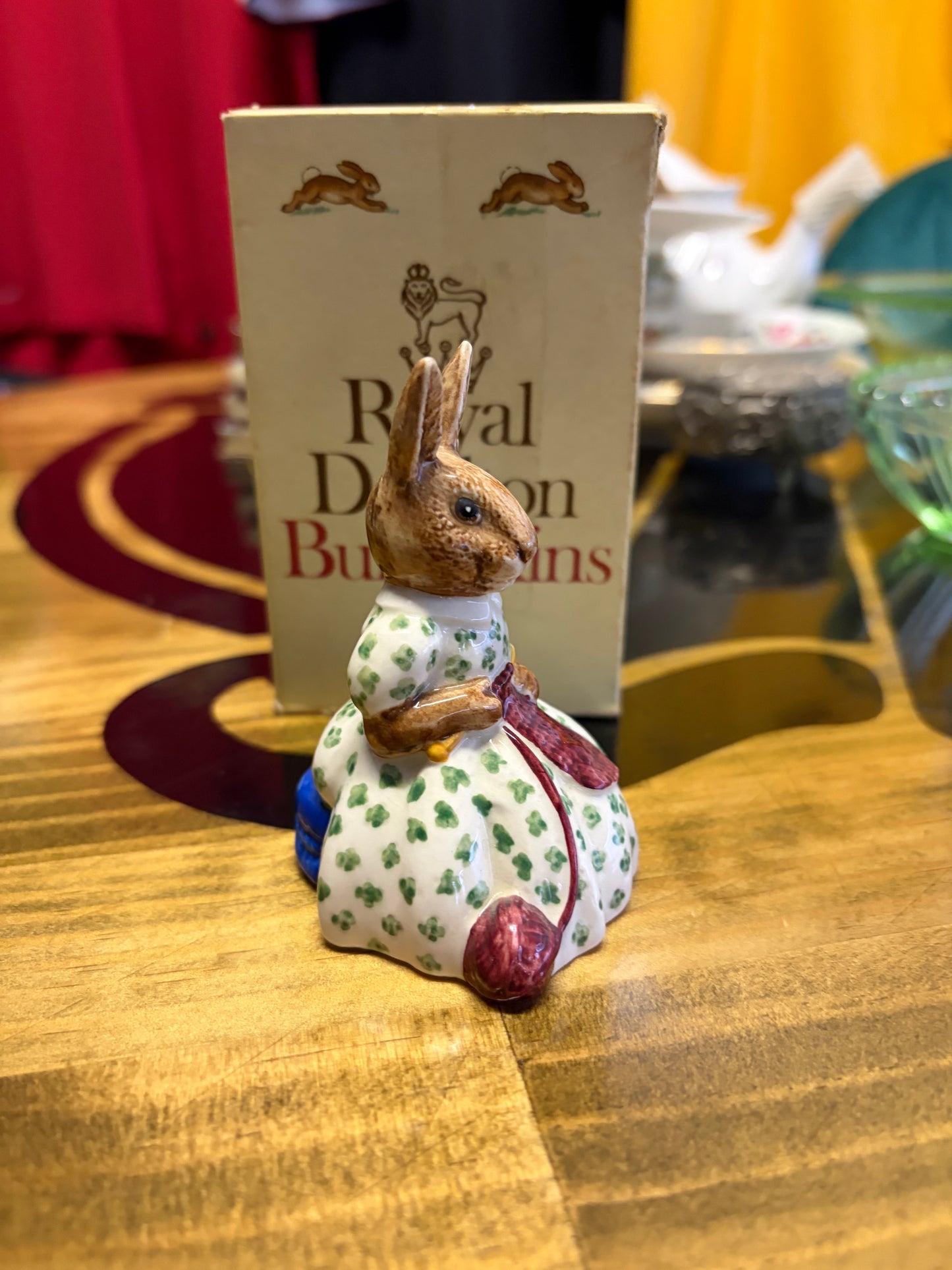 Vintage Royal Doulton Bunnykins Busy Needles DB10 Figurine with Box