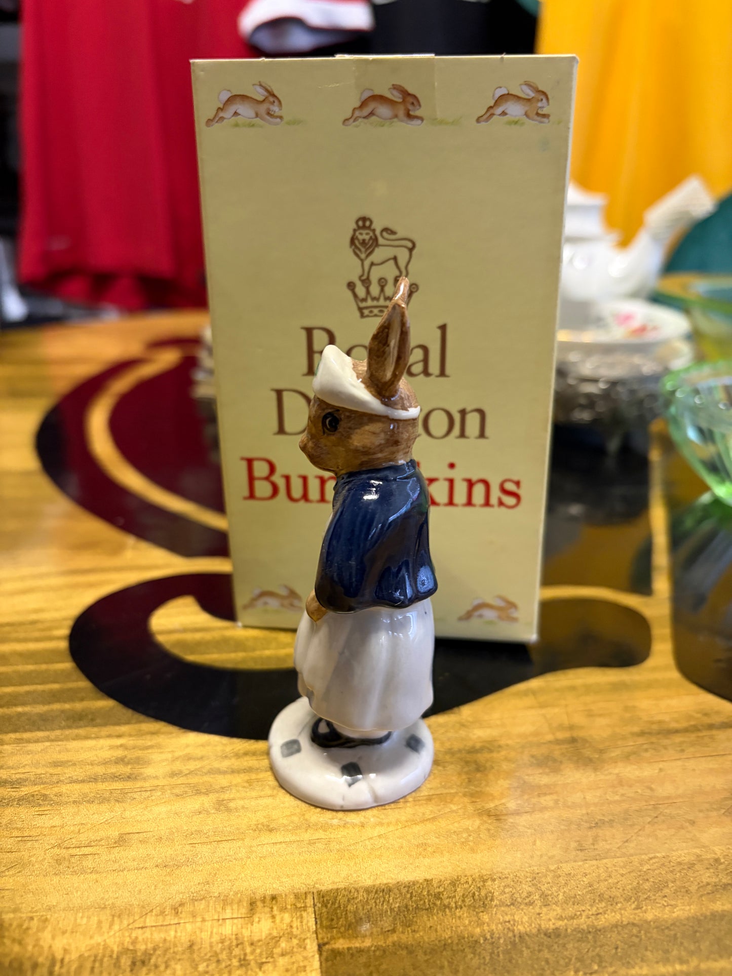 Vintage Royal Doulton Nurse Bunnykins DB74B Green Cross Figurine with Box