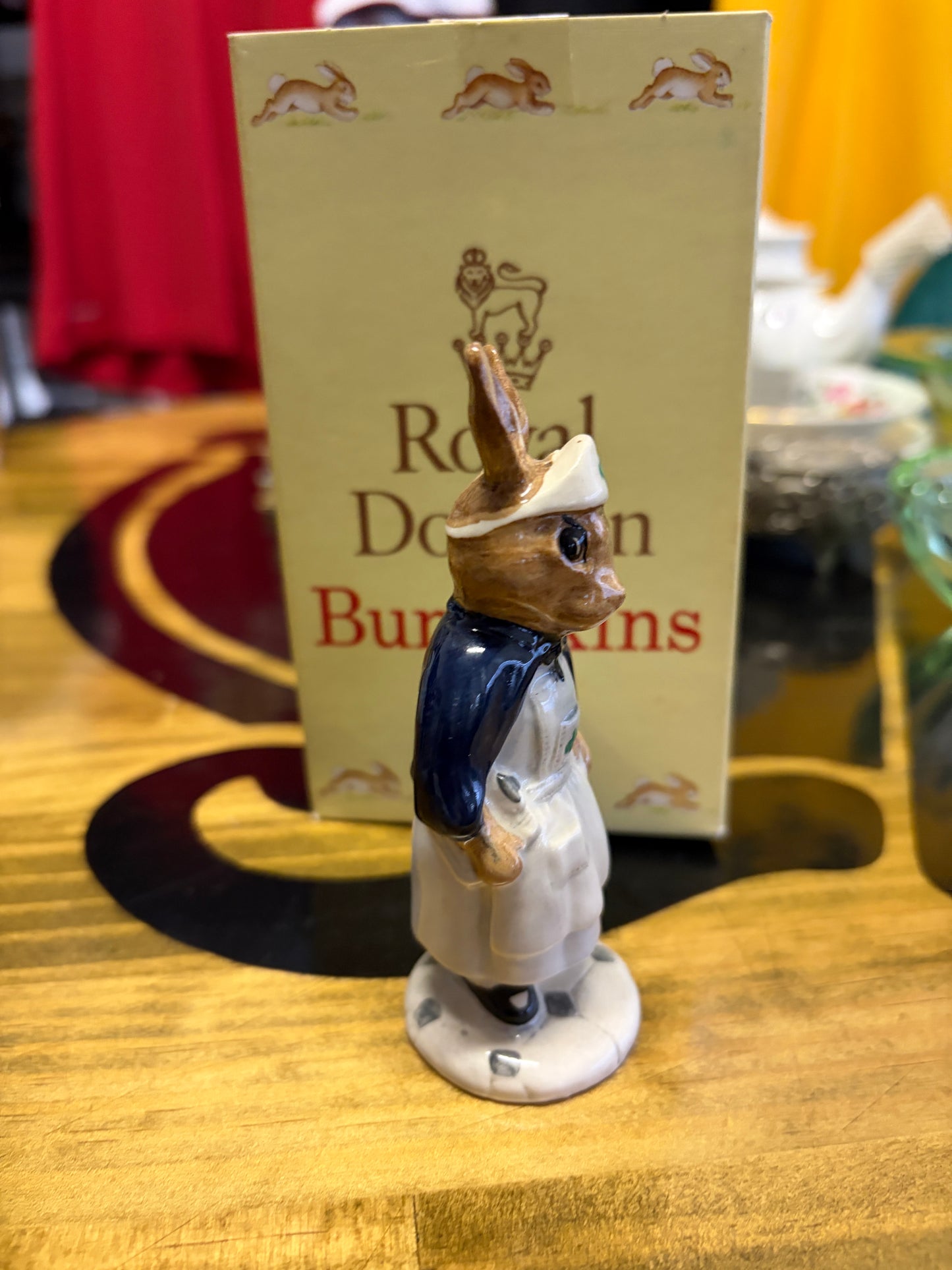 Vintage Royal Doulton Nurse Bunnykins DB74B Green Cross Figurine with Box