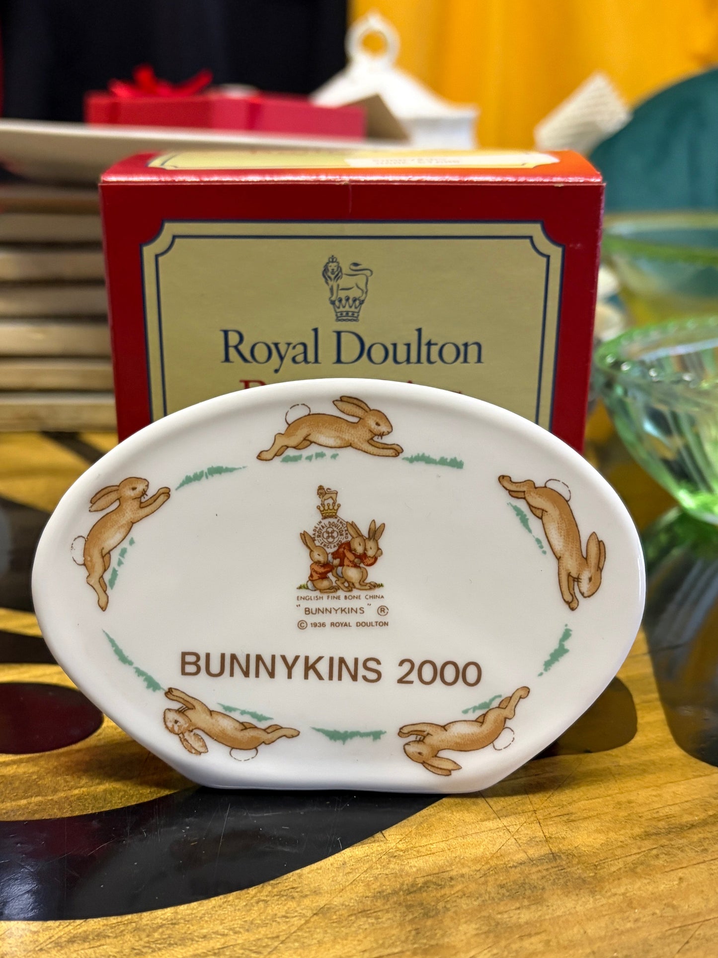 Royal Doulton Bunnykins 2000 Name Stand Display Plaque – Boxed Special Edition