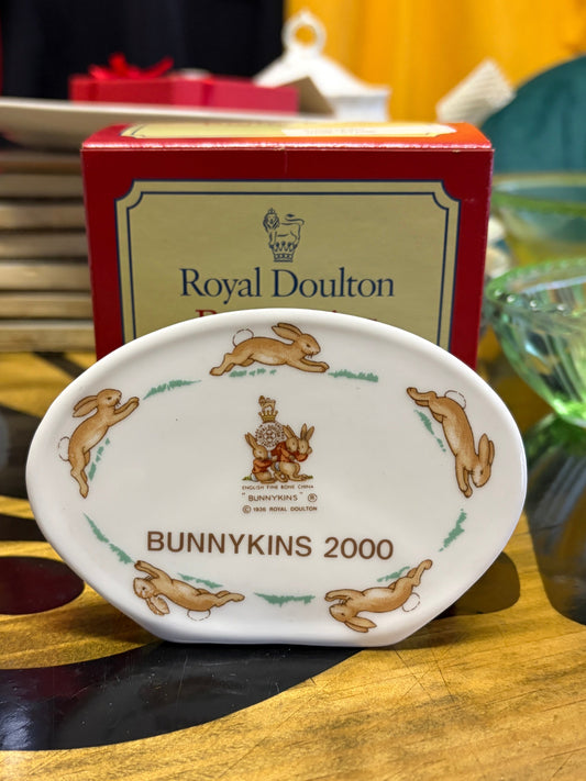 Royal Doulton Bunnykins 2000 Name Stand Display Plaque – Boxed Special Edition