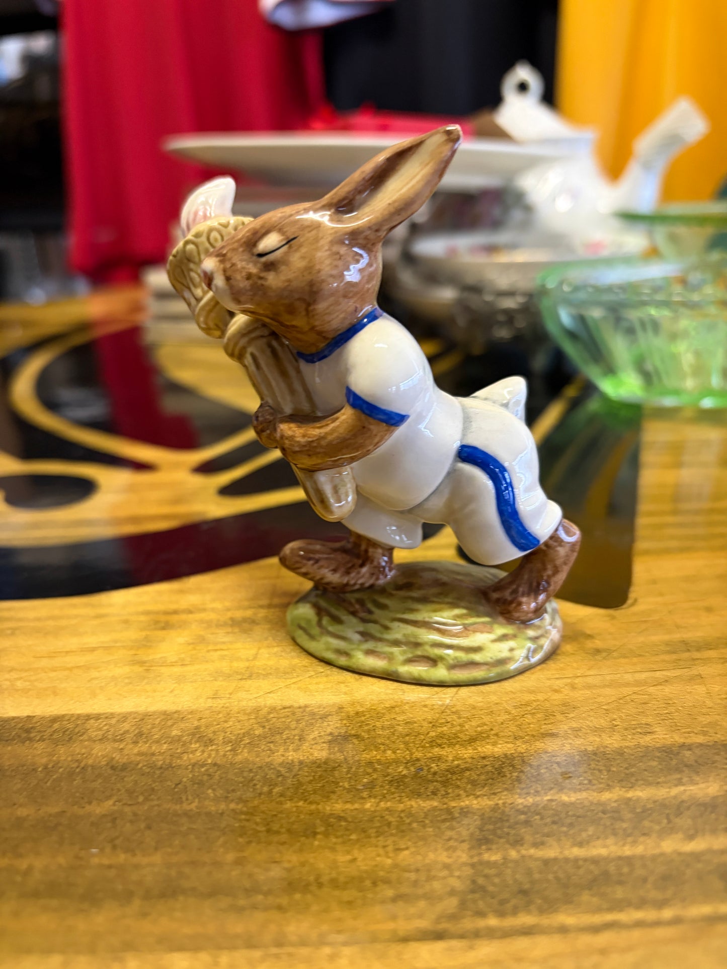 Vintage Royal Doulton Olympic Bunnykins DB28 Blue & White Figurine