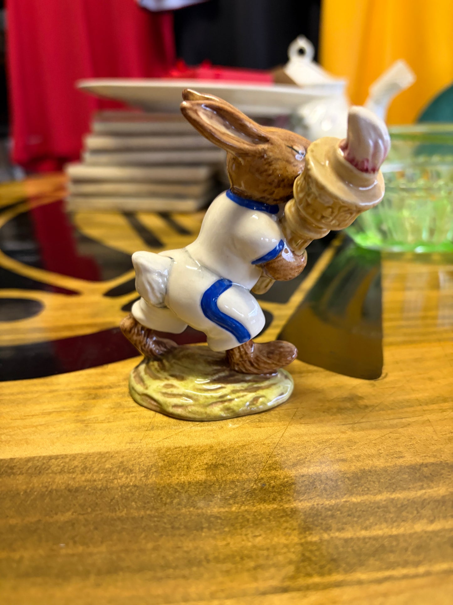 Vintage Royal Doulton Olympic Bunnykins DB28 Blue & White Figurine