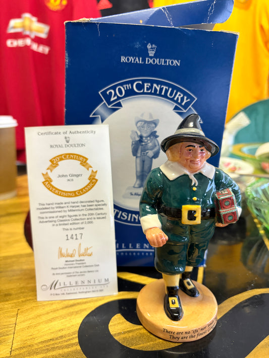 Royal Doulton John Ginger AC6 – Limited Edition Advertising Classics Figurine with Box & Certificate