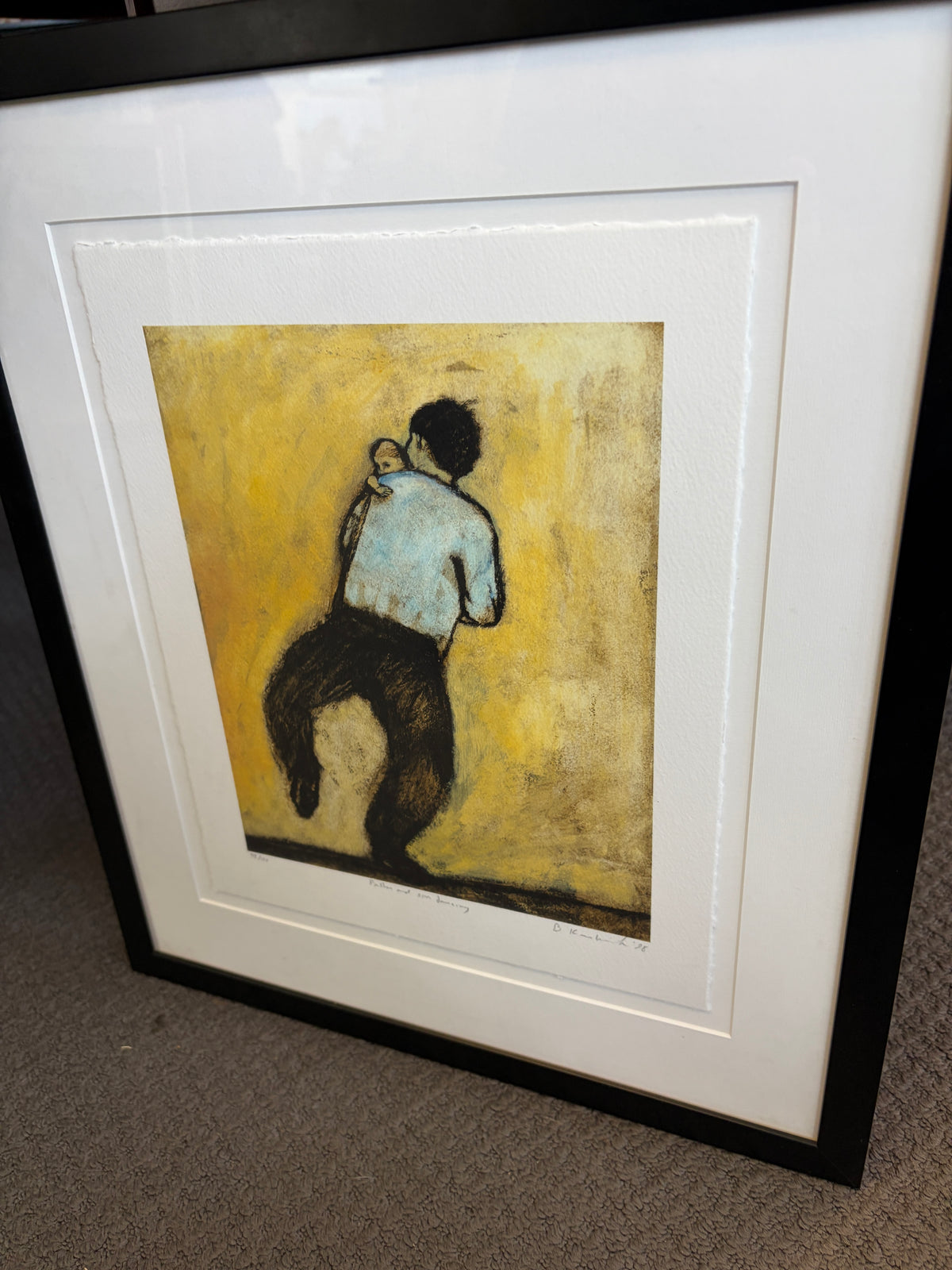 Brian T. Kershisnik “Father and Son Dancing” Signed Limited Edition Print 45/100 – 1998