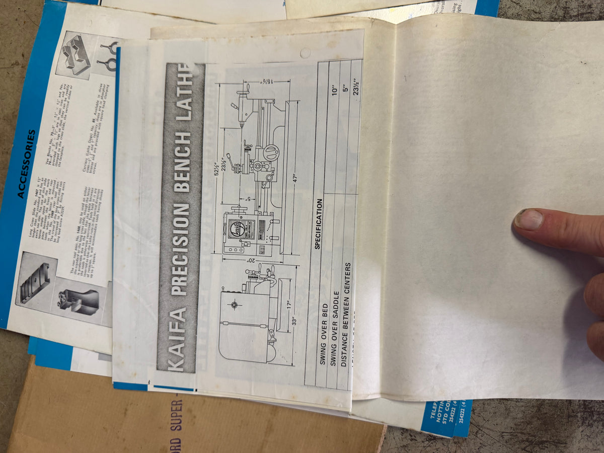 Myford Super 7 Metal Lathe – 1970s – Low Wear – Manuals & Accessories