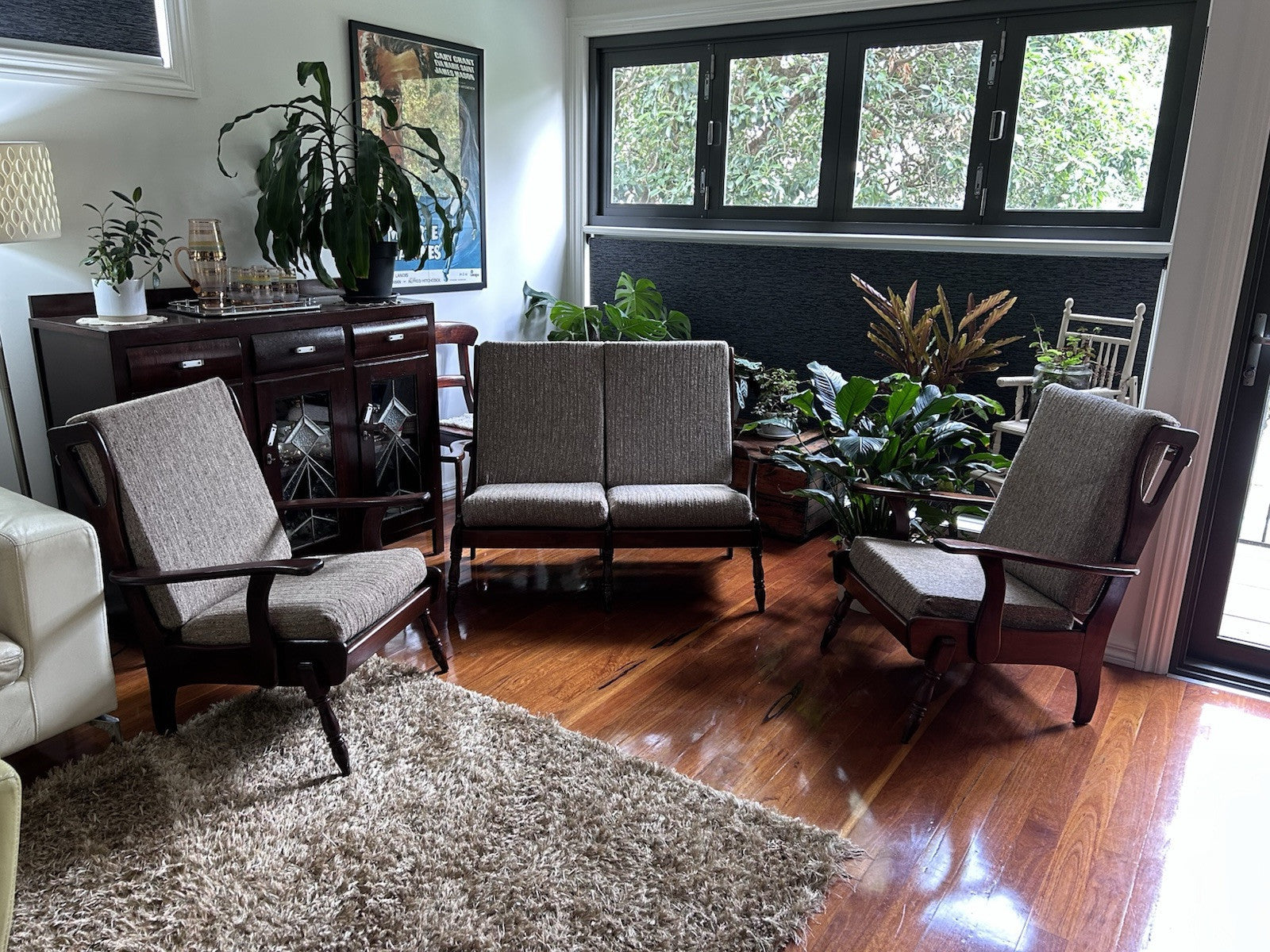 Mid Century Retro Vintage 1950's Three Piece Lounge Suite, Everett woodcraft
