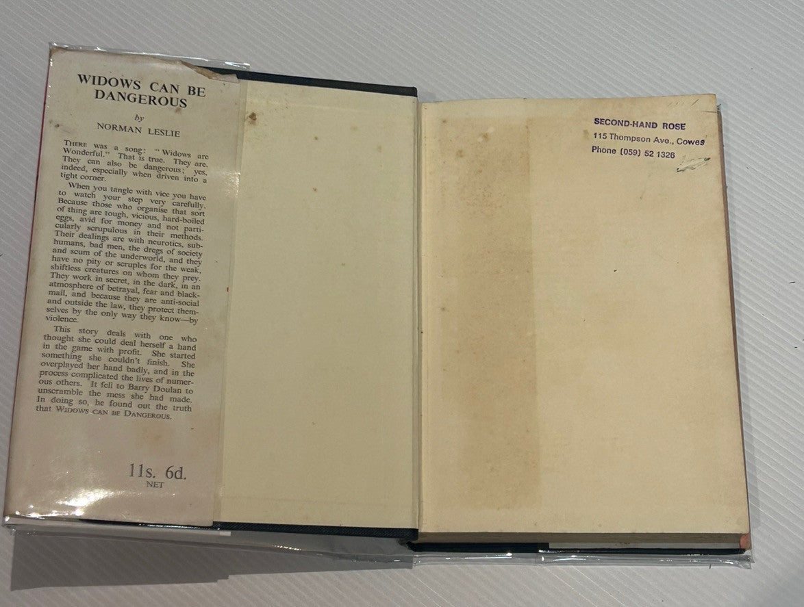 Widows Can Be Dangerous by Norman Leslie 1958 First Edition Thriller Fiction